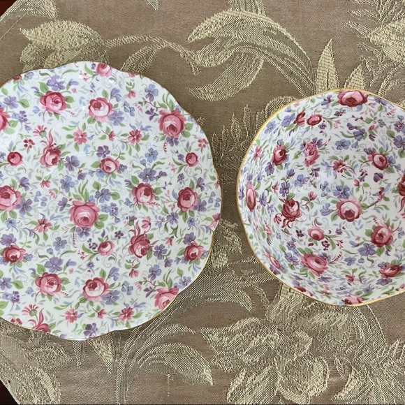 Royal Standard Chintz Floral Wide Mouth Teacup & Saucer - Picture 6 of 13